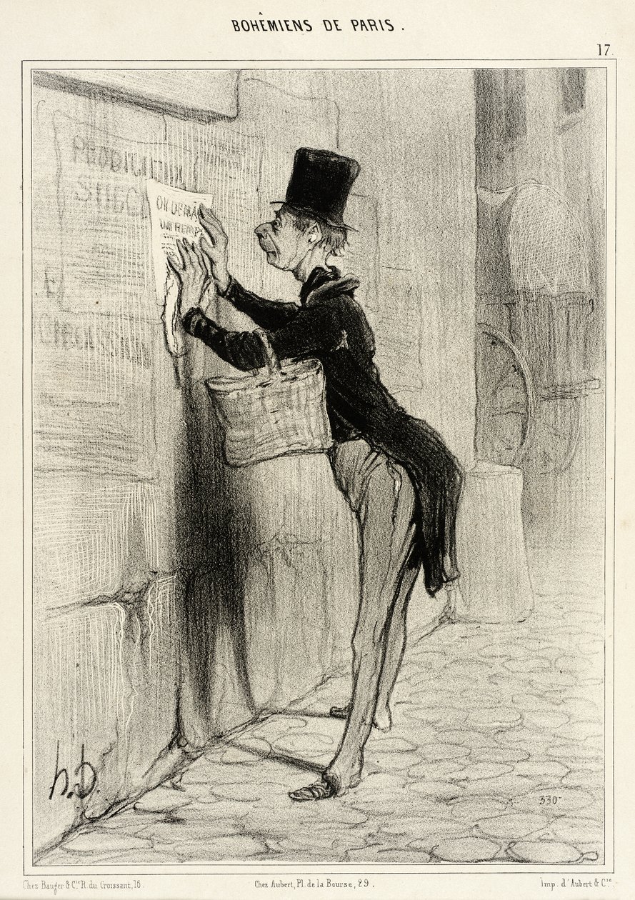 De Plaatser door Honoré Daumier