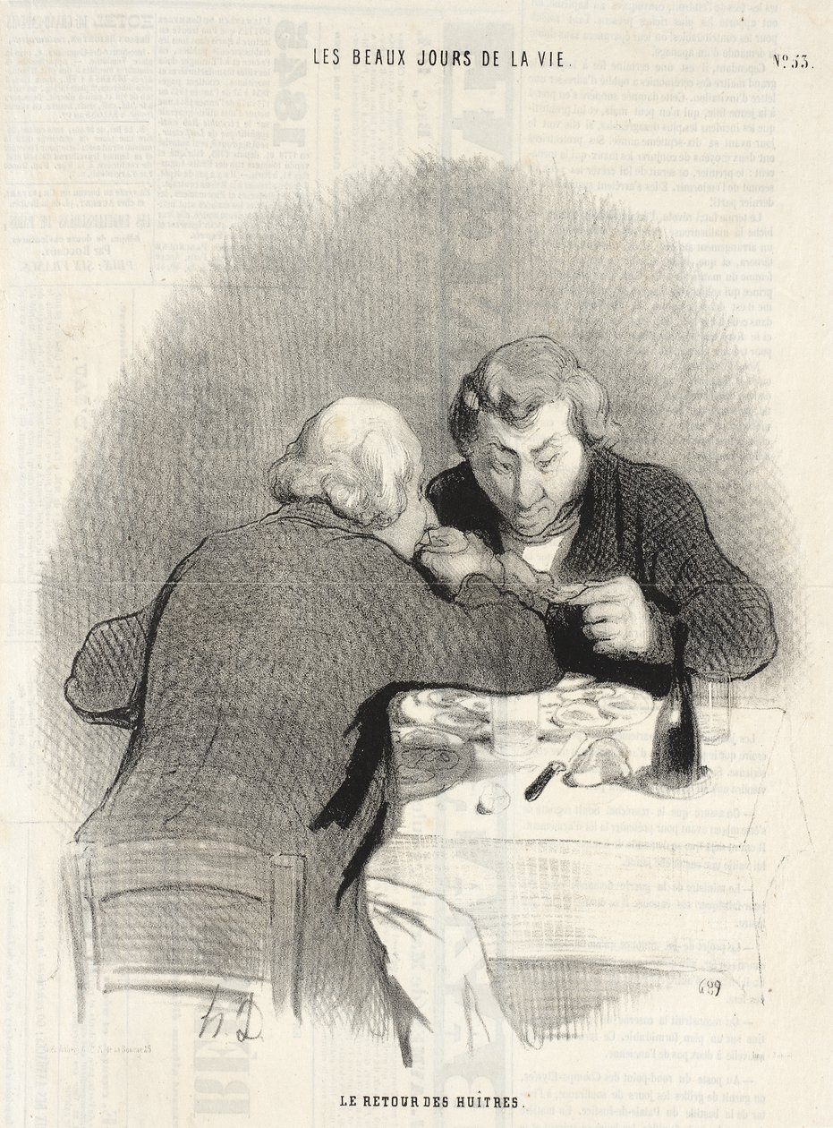 De terugkeer van de oesters door Honoré Daumier