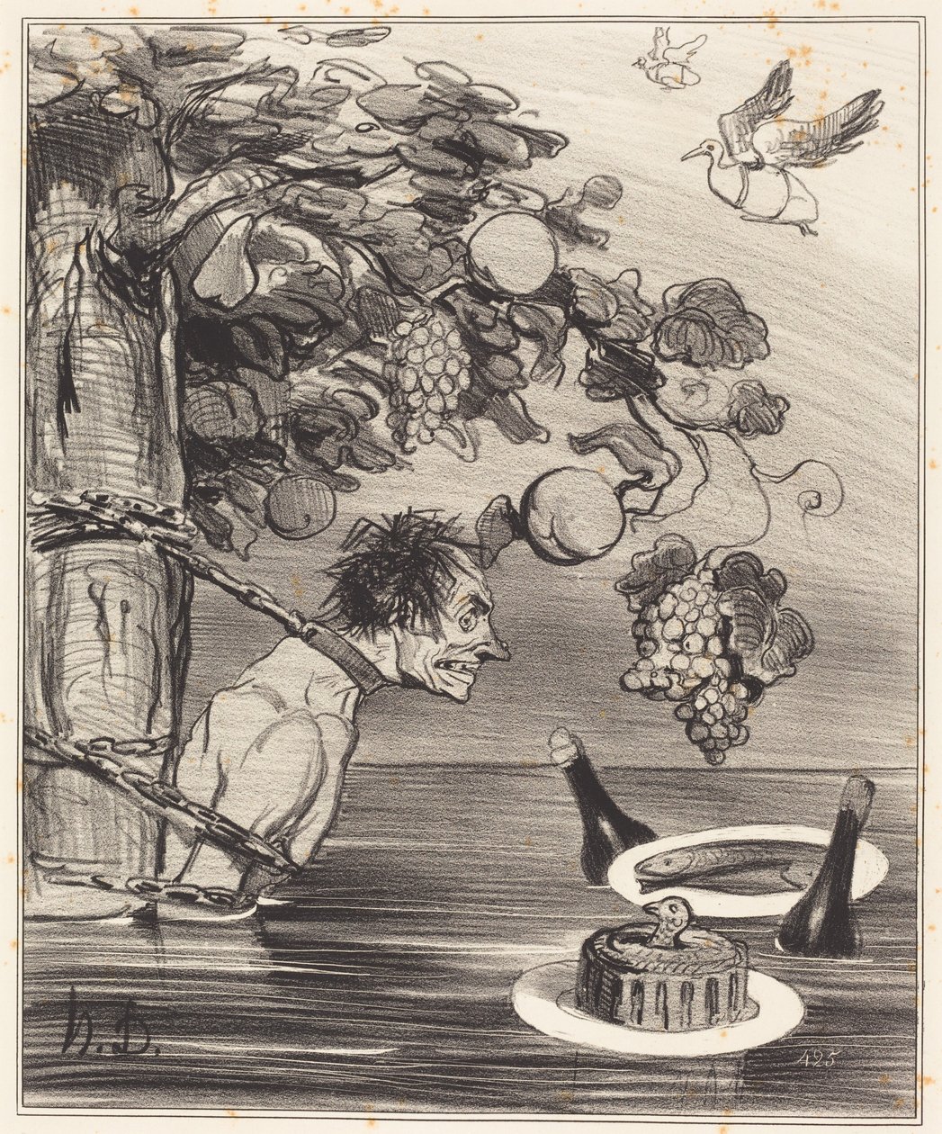 De kwelling van Tantalus door Honoré Daumier