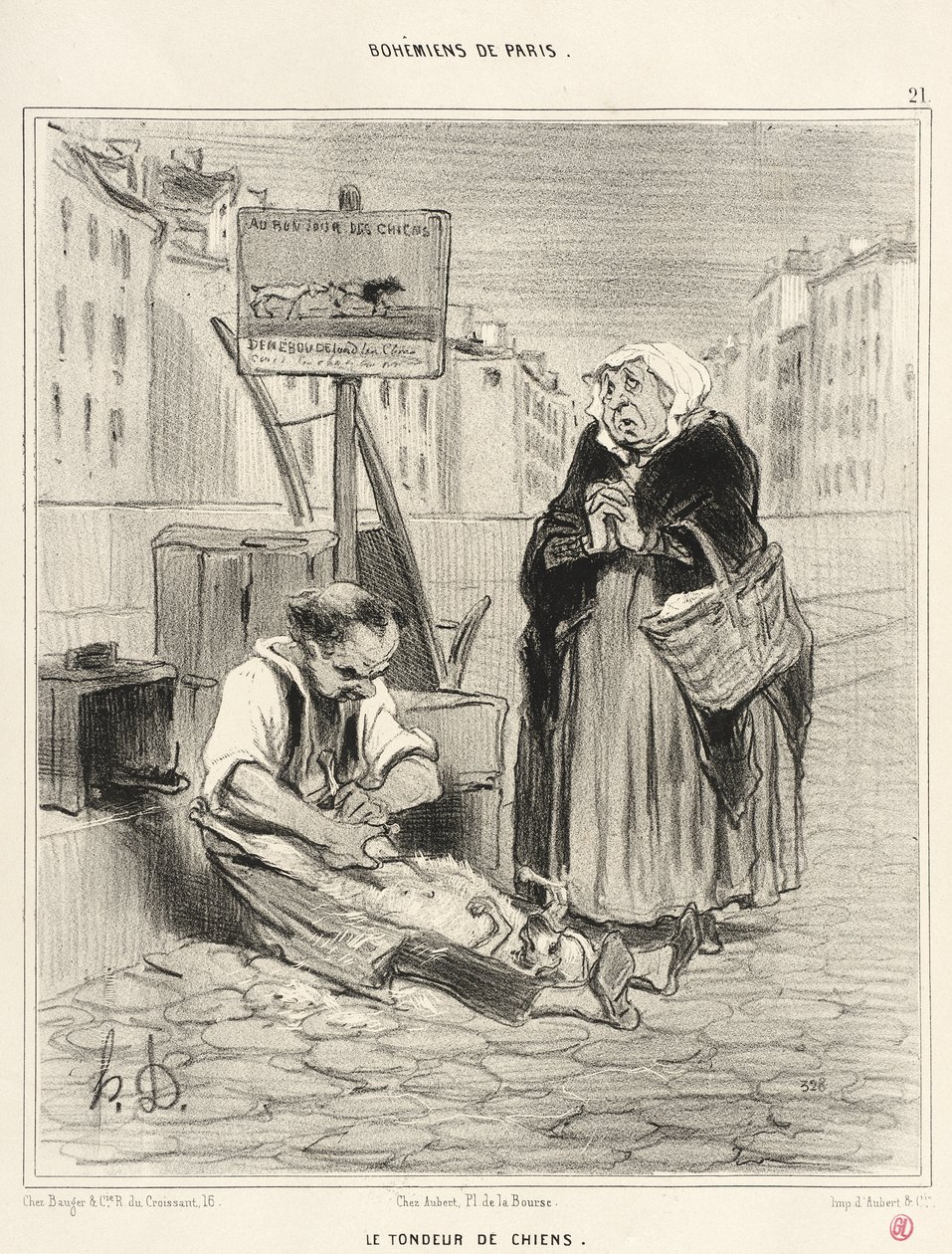 De hondentrimmer door Honoré Daumier