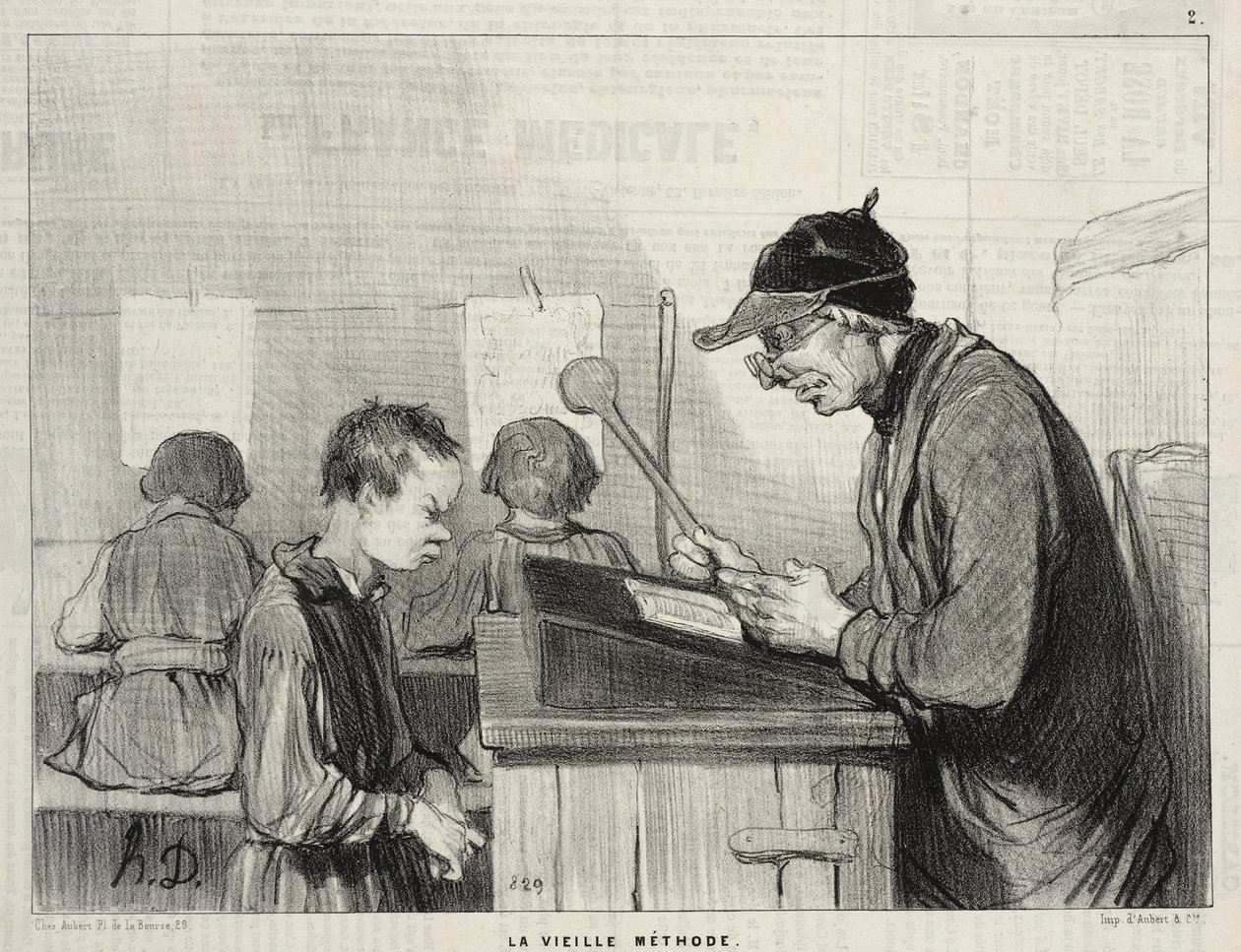 De oude methode door Honoré Daumier