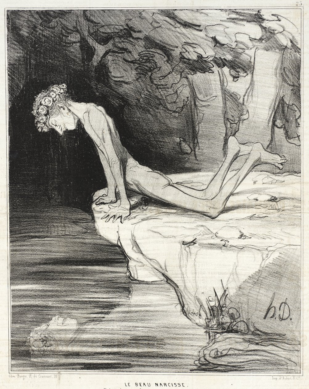 De mooie Narcissus door Honoré Daumier