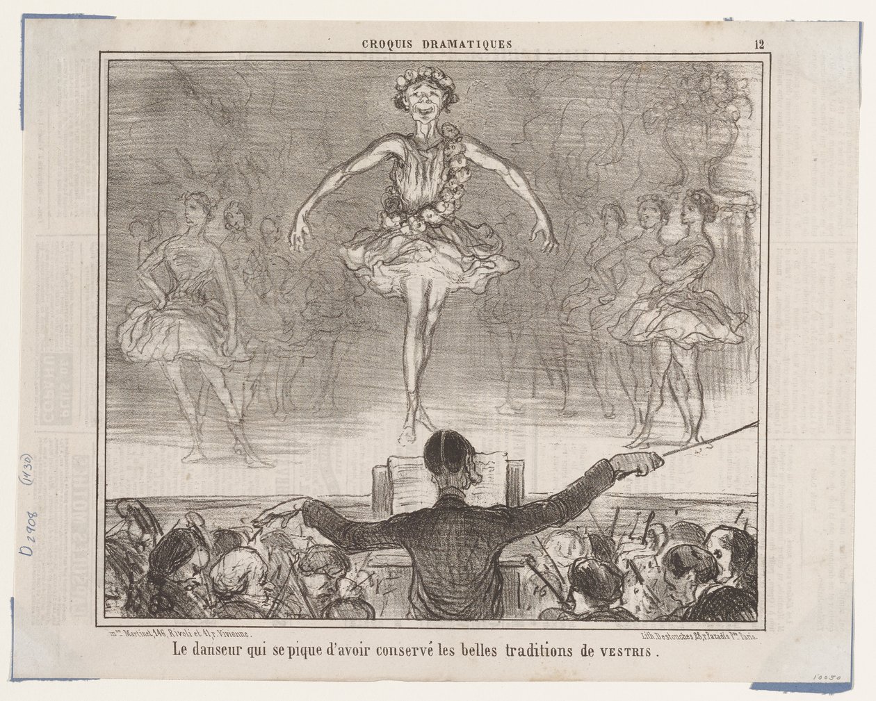De danser die trots is op zichzelf... (Dramatische schetsen), uit Le Charivari door Honoré Daumier