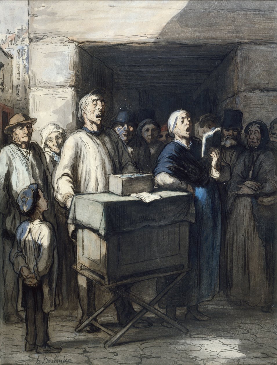 De draaiorgelspeler door Honoré Daumier
