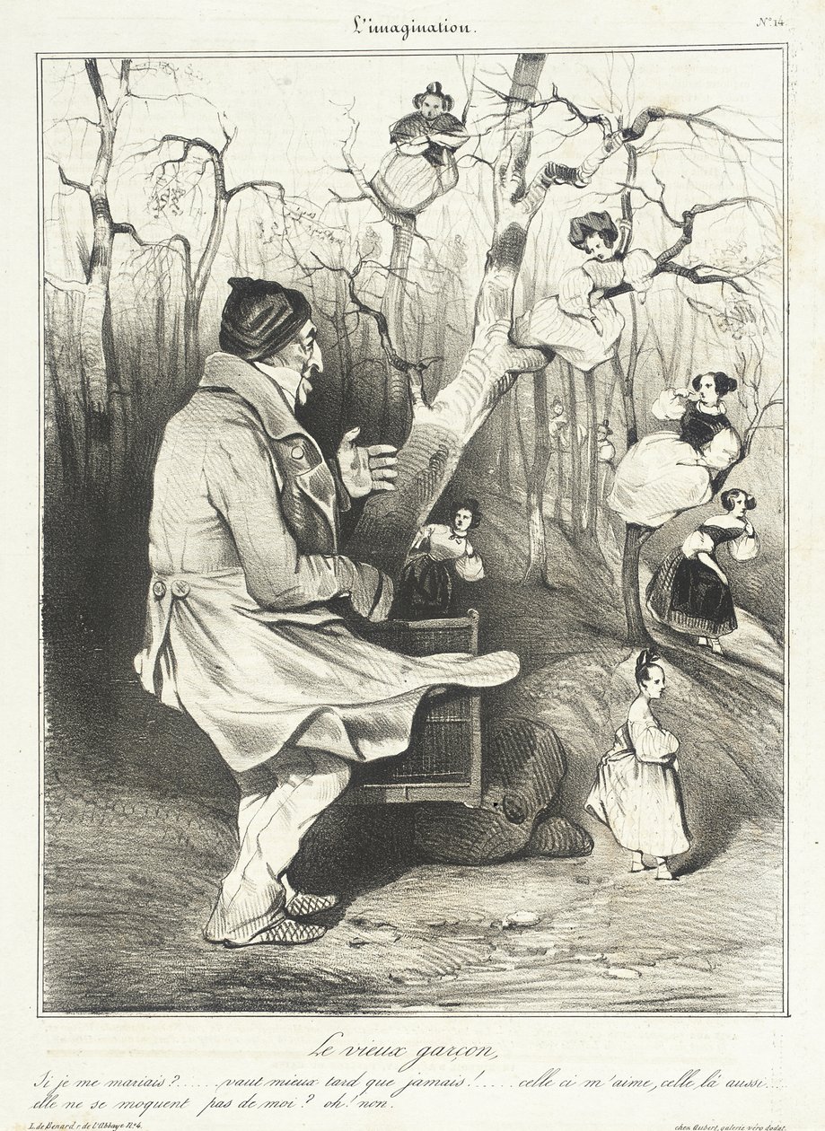 De oude vrijgezel door Honoré Daumier