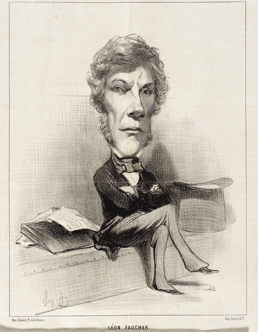 Léon Faucher door Honoré Daumier