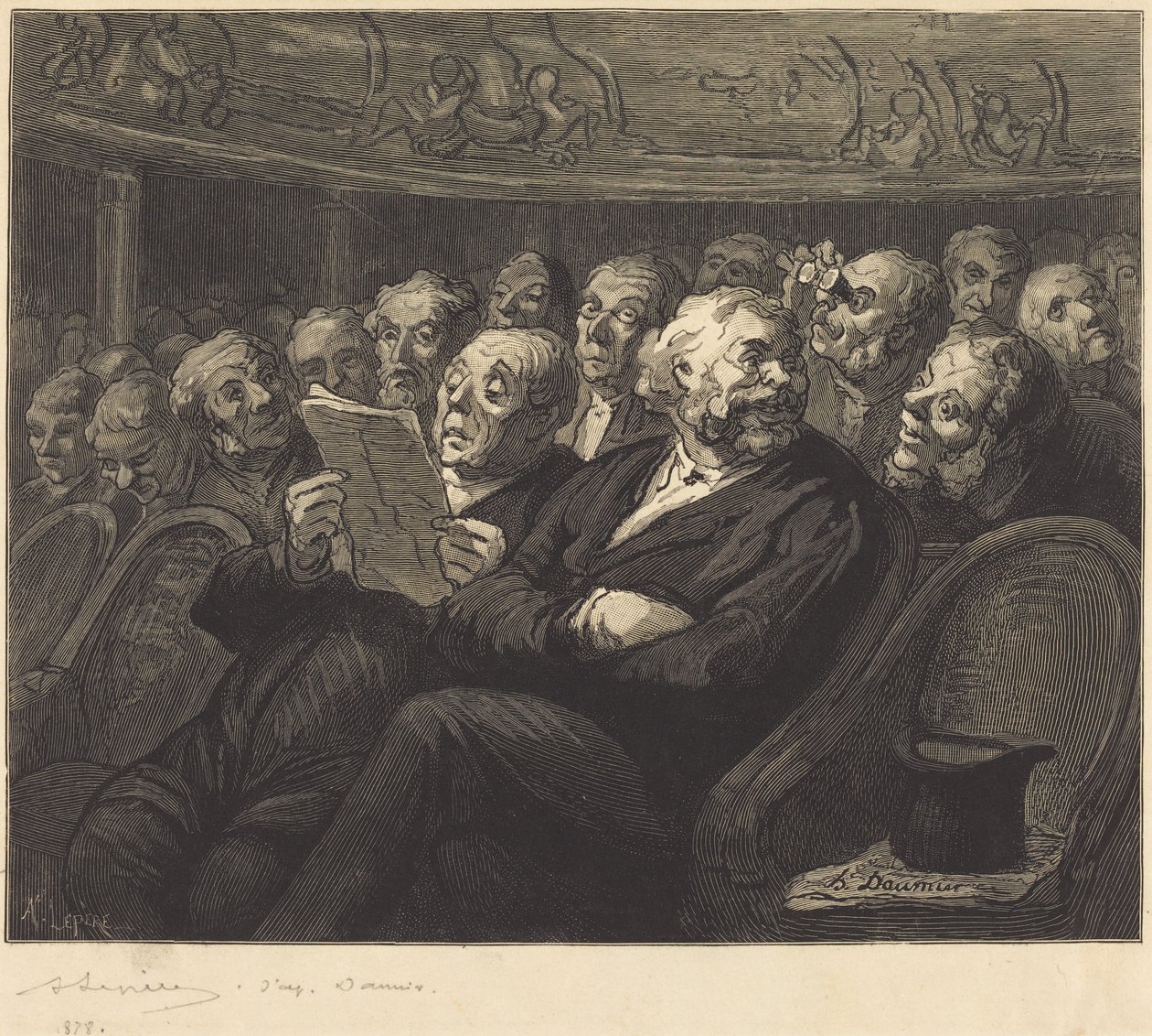 De orkeststoelen door Honoré Daumier