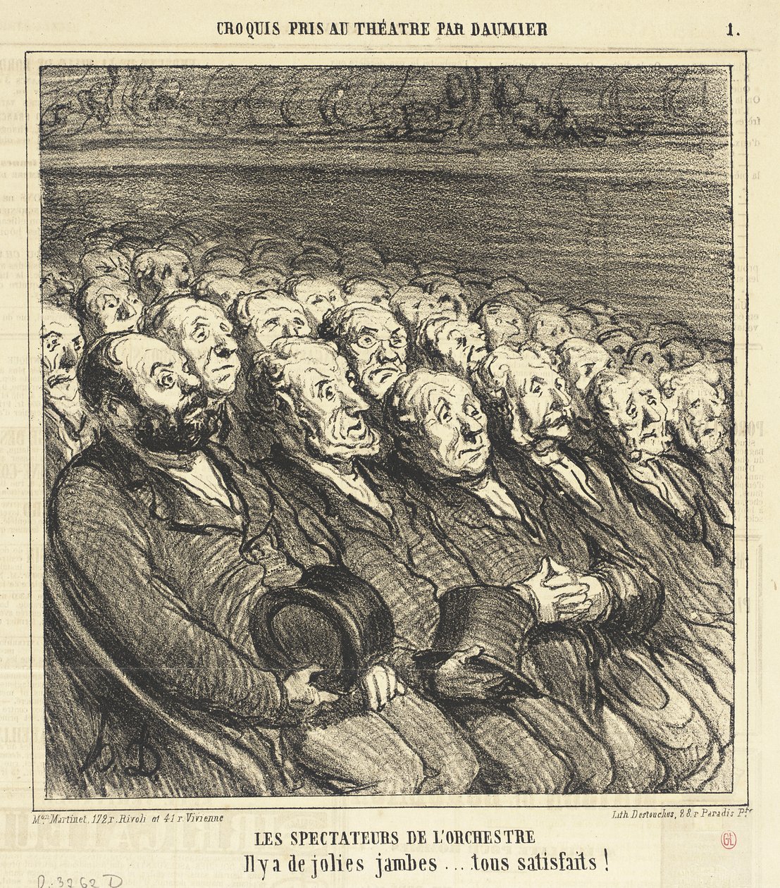 De toeschouwers van het orkest door Honoré Daumier