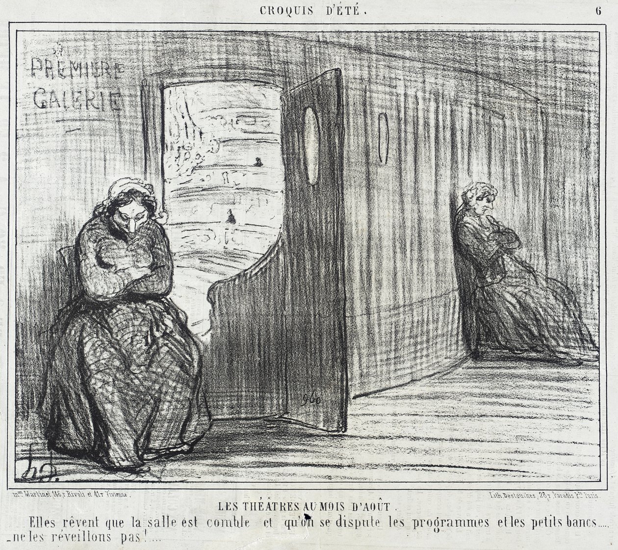 Theaters in augustus door Honoré Daumier