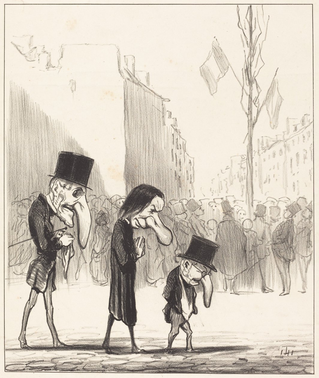 De drie kleine heiligen door Honoré Daumier