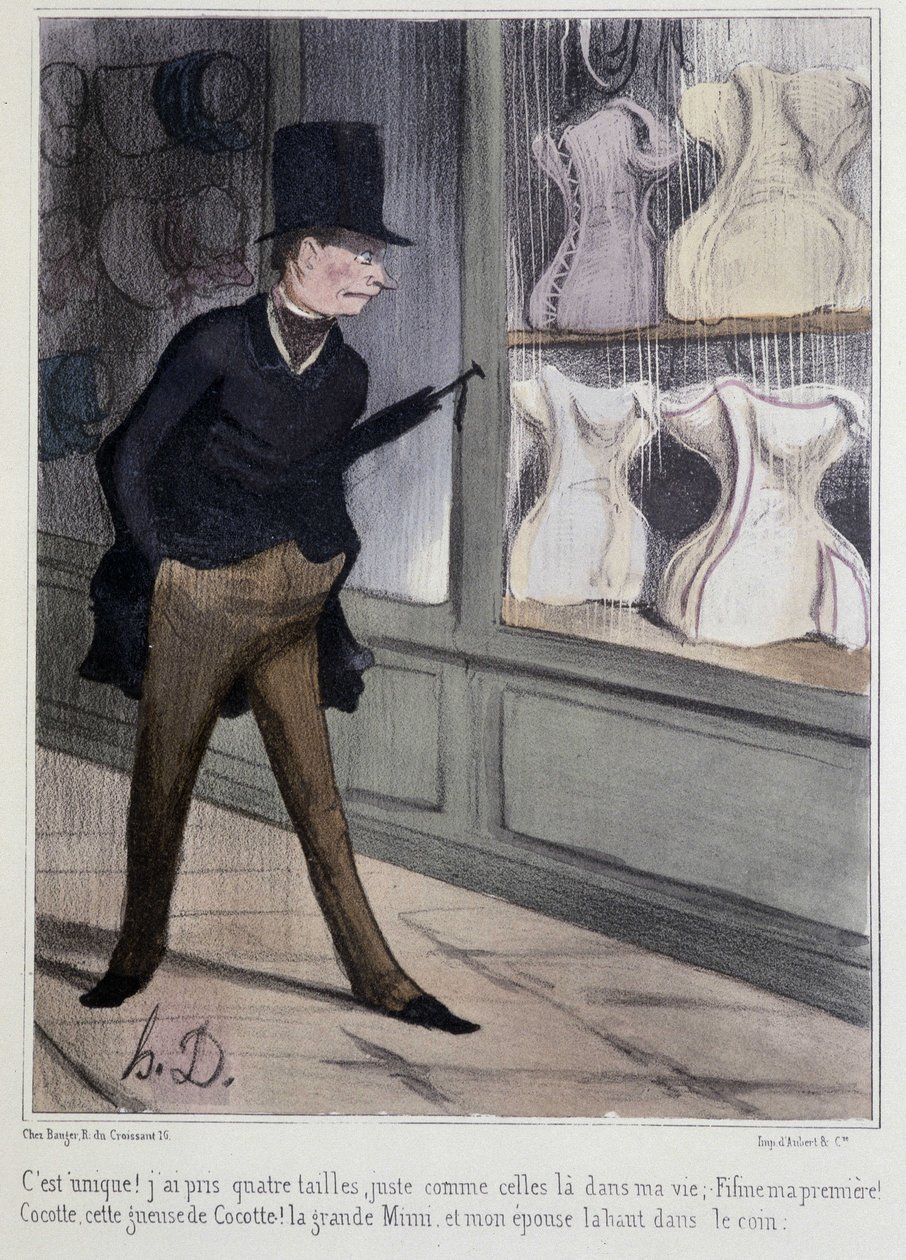 Les corsets - door Daumier door Honoré Daumier