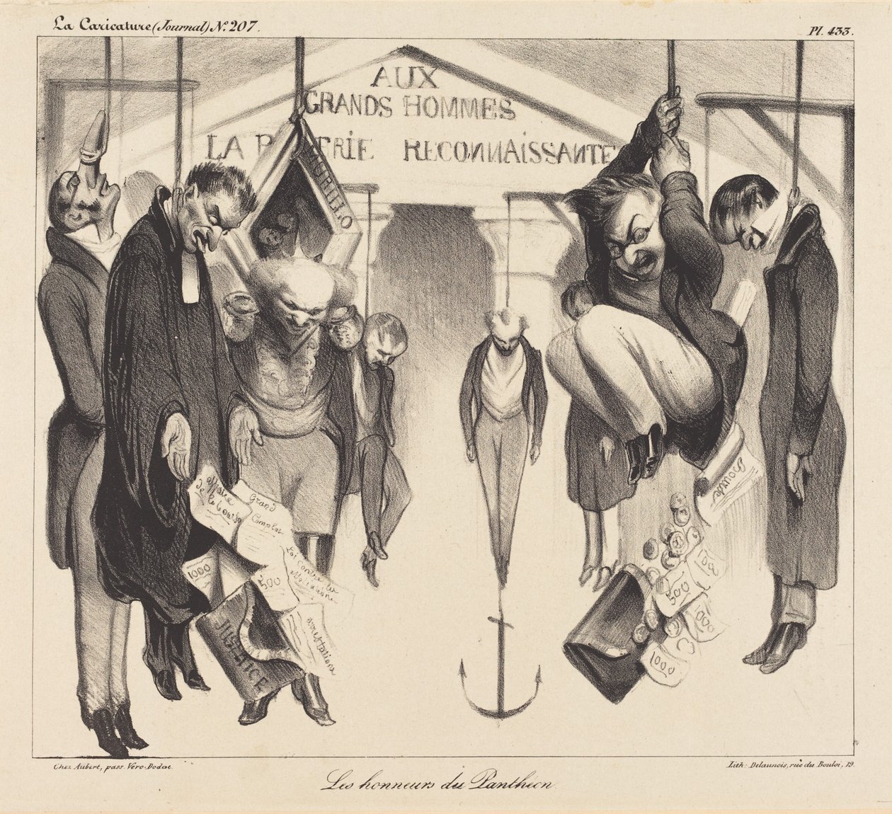 De eer van het Pantheon door Honoré Daumier
