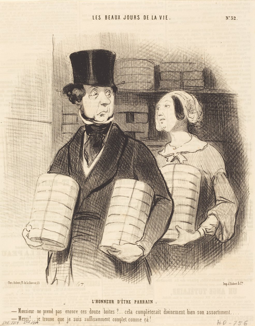 De eer om peetvader te zijn door Honoré Daumier