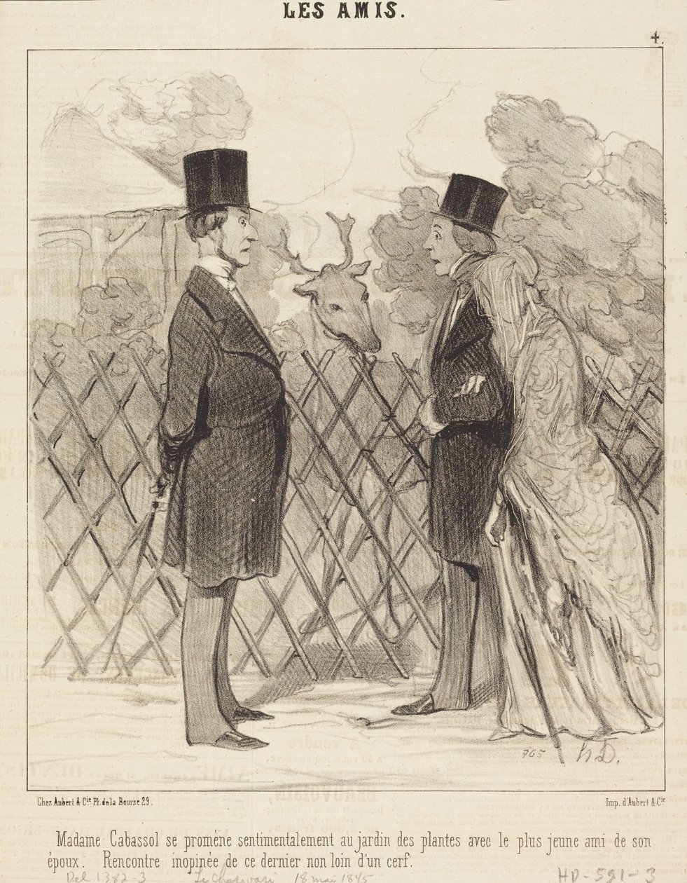 Madame Cabassol wandelt... door Honoré Daumier