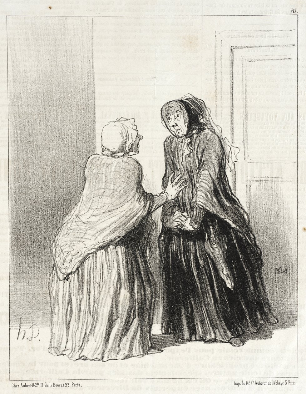 Mijn arme Azor die gestorven is!... door Honoré Daumier