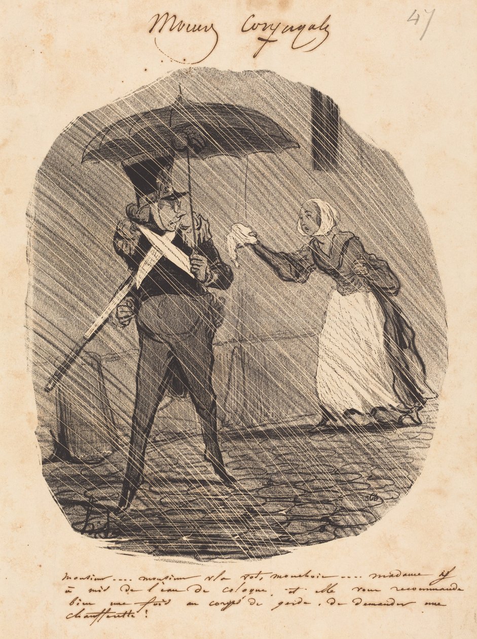 Meneer... Meneer, hier is uw zakdoek door Honoré Daumier