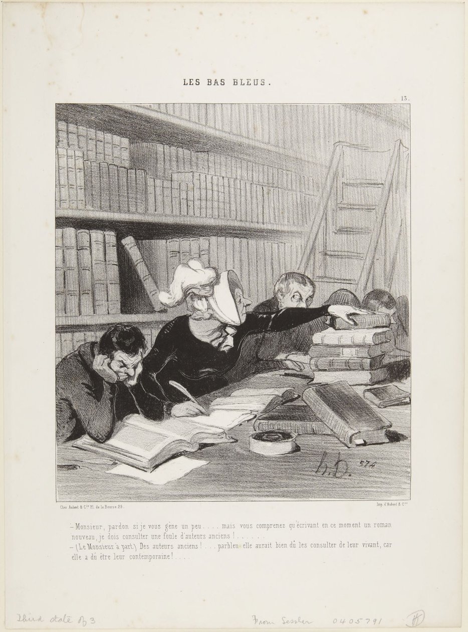 Meneer, excuseer me als ik u een beetje stoor ..., nummer 13 van Les Bas-Bleus door Honoré Daumier