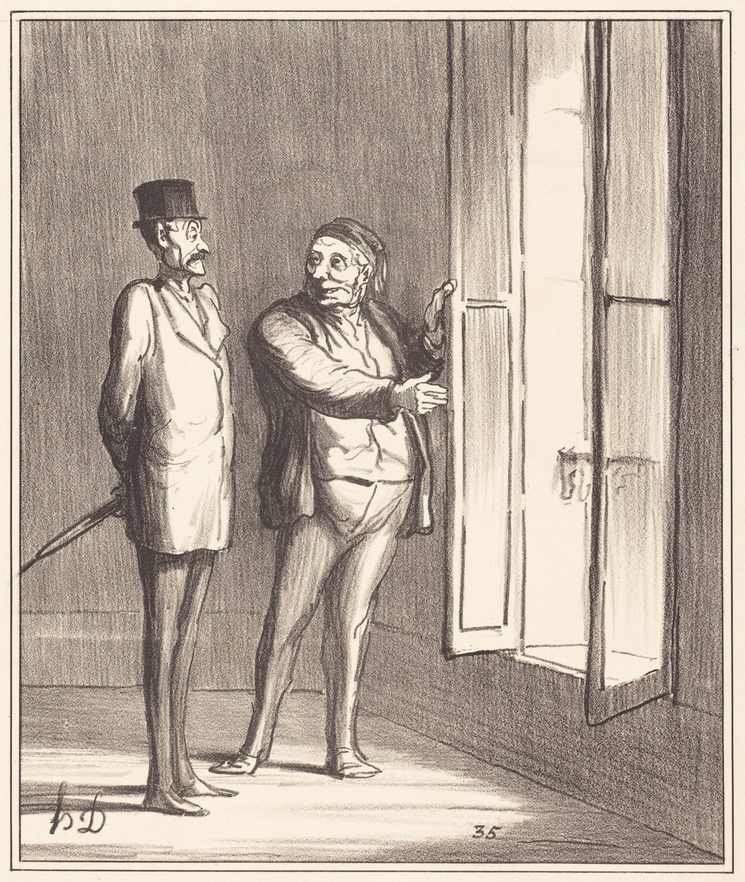 Meneer zal het hier heel goed hebben... door Honoré Daumier