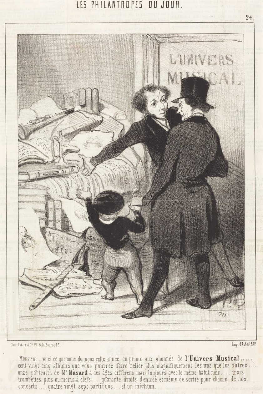Meneer... dit is wat we u geven... als extraatje... door Honoré Daumier