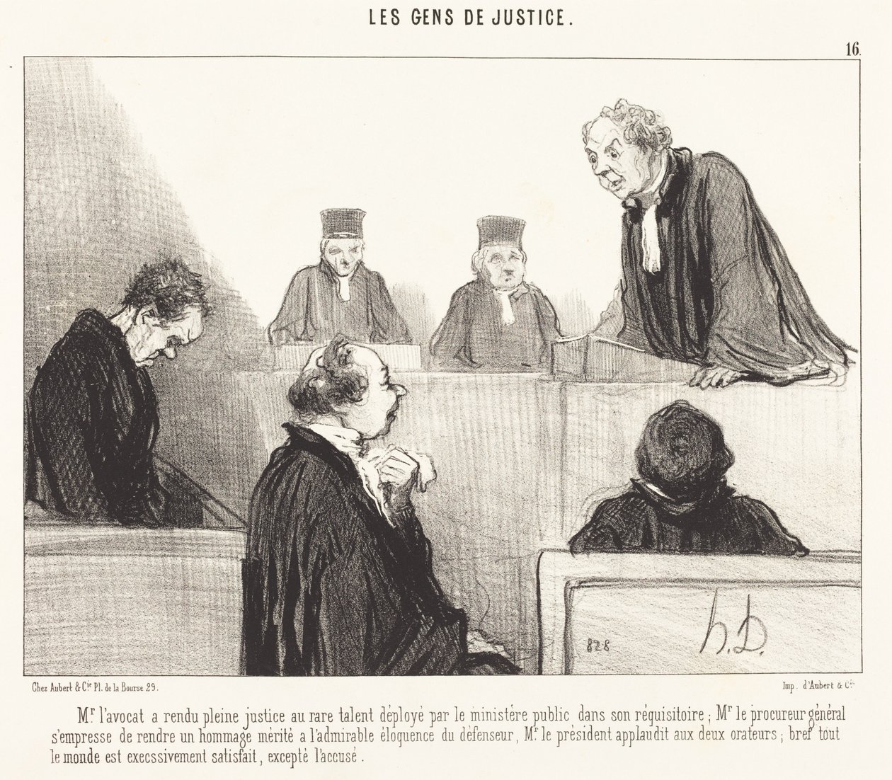 De advocaat heeft volledige rechtvaardigheid gebracht... door Honoré Daumier