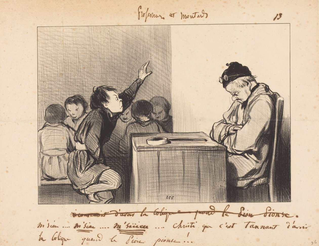 Meneer... wat is het vervelend om koliek te hebben wanneer... door Honoré Daumier