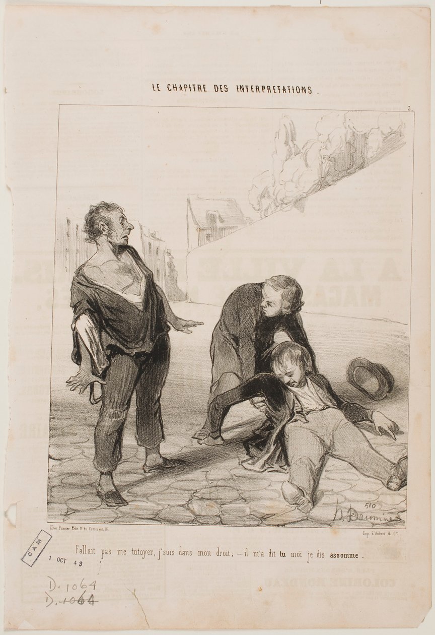 Geen reden om mij bij mijn voornaam te noemen ... door Honoré Daumier