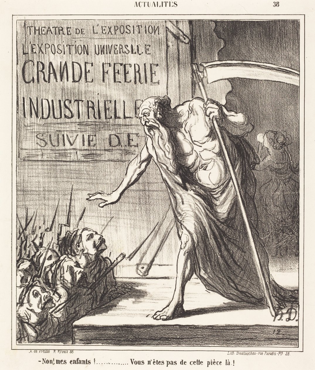 Nee... u komt niet uit deze kamer! door Honoré Daumier