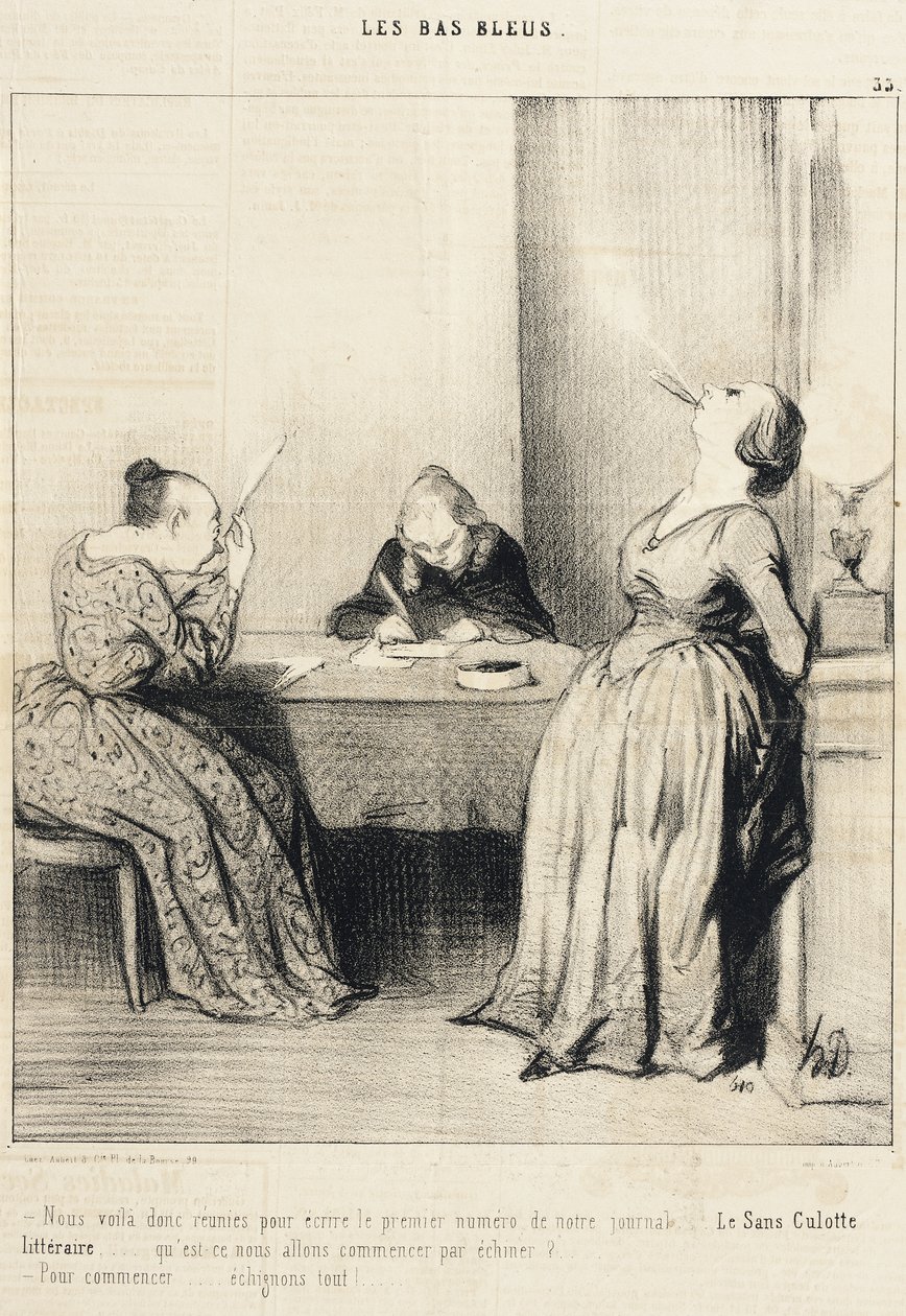 Daar zijn we dan... bij elkaar om het eerste nummer te schrijven... door Honoré Daumier