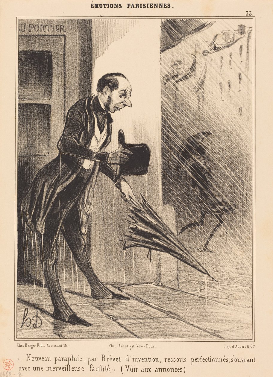 Nieuwe paraplu, van Brevet... door Honoré Daumier