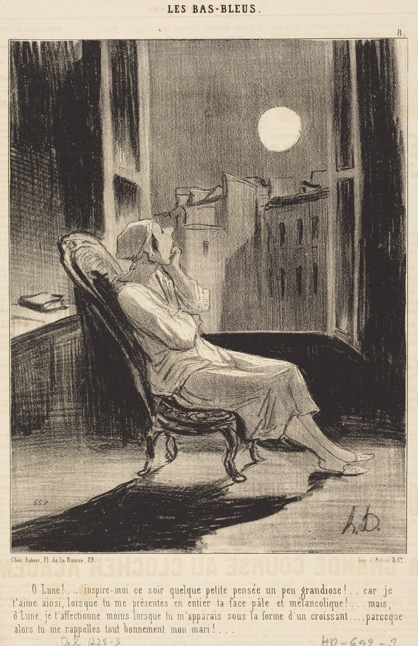 O Maan!... geef me vanavond maar een kleine gedachte... door Honoré Daumier