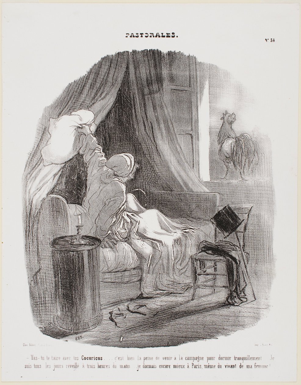 Oh, hou toch op met dat „kukeleku“! door Honoré Daumier
