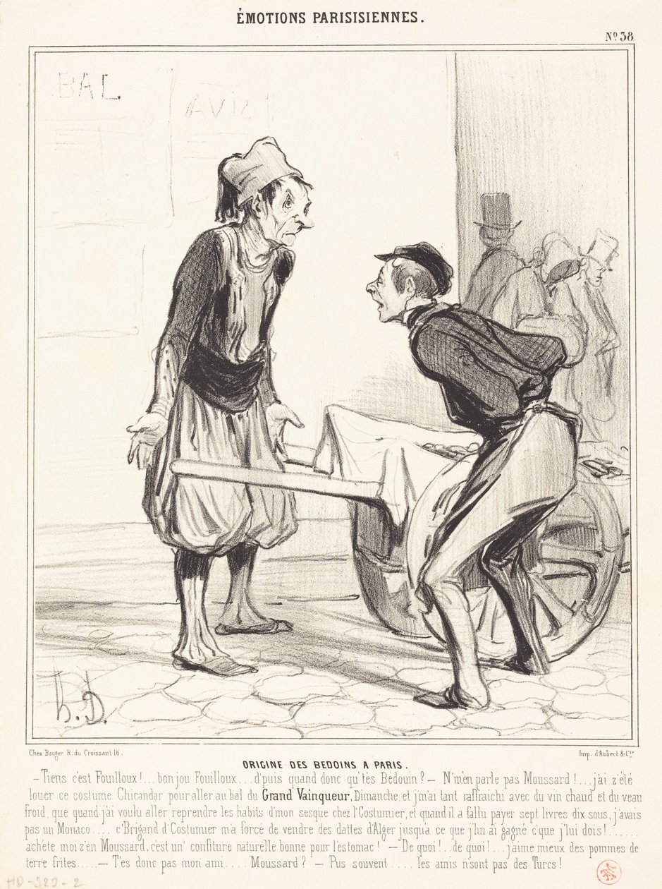 Oorsprong van de bedoeïenen in Parijs door Honoré Daumier