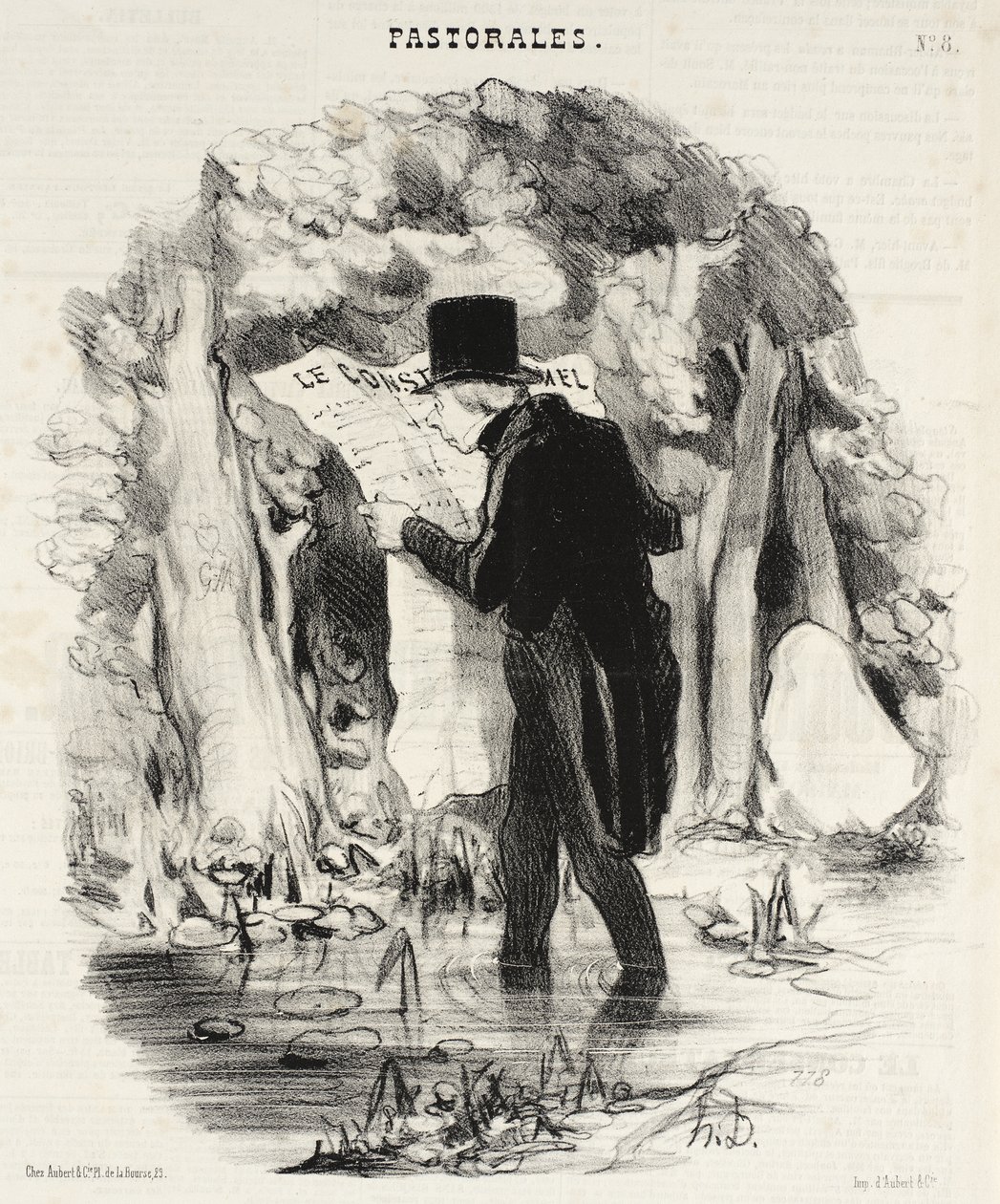 Waar het lezen van Le Constitutionnel toe kan leiden! door Honoré Daumier