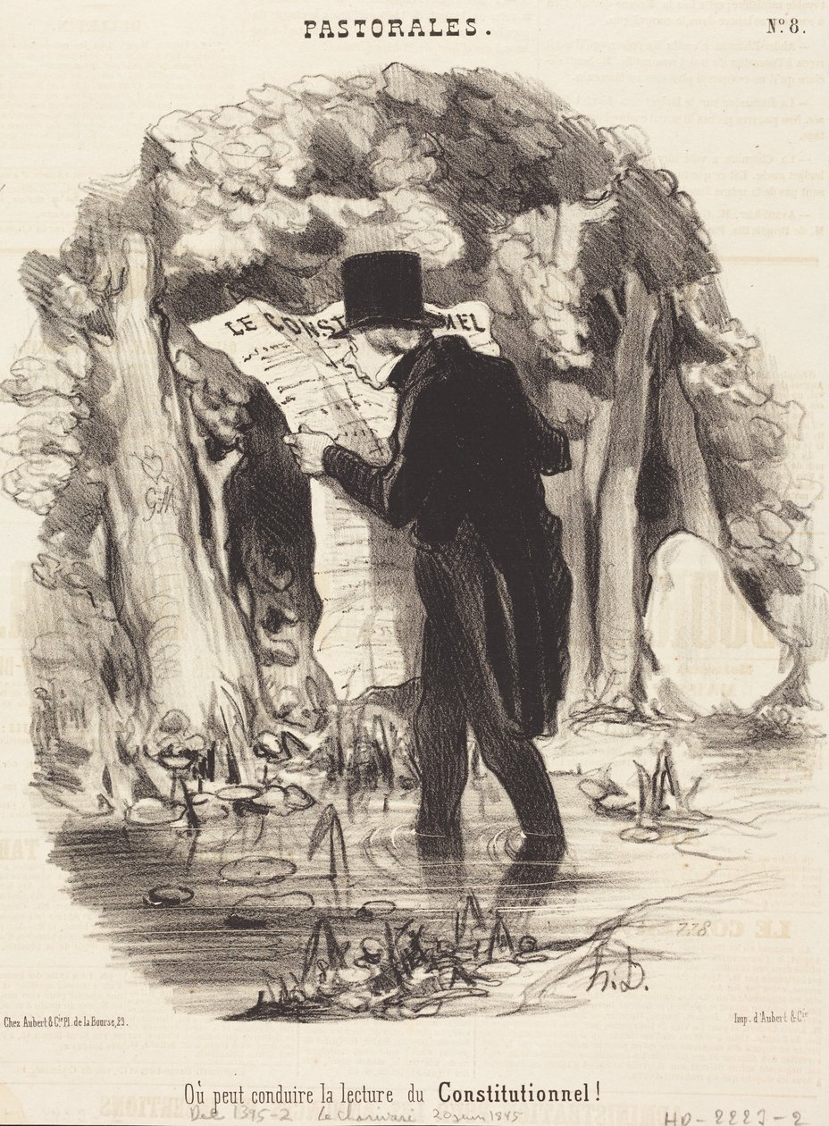 Waar kan het lezen van Le Constitutionnel toe leiden! door Honoré Daumier