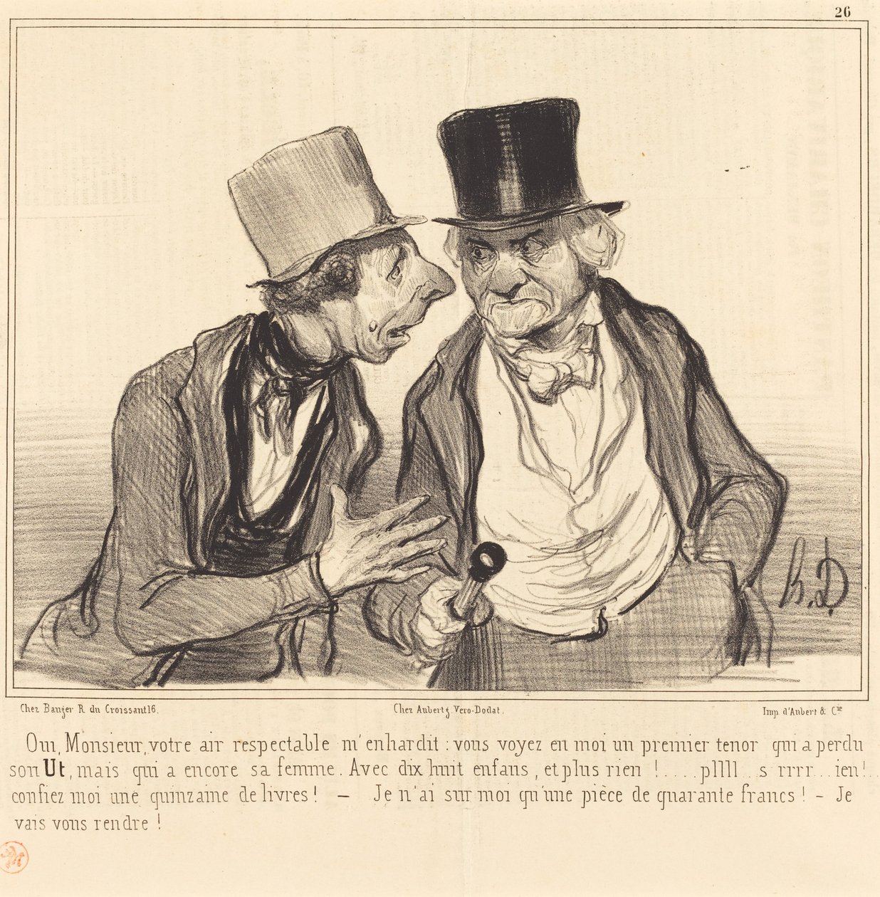 Ja, Meneer, uw respectabele uitstraling geeft me moed... door Honoré Daumier