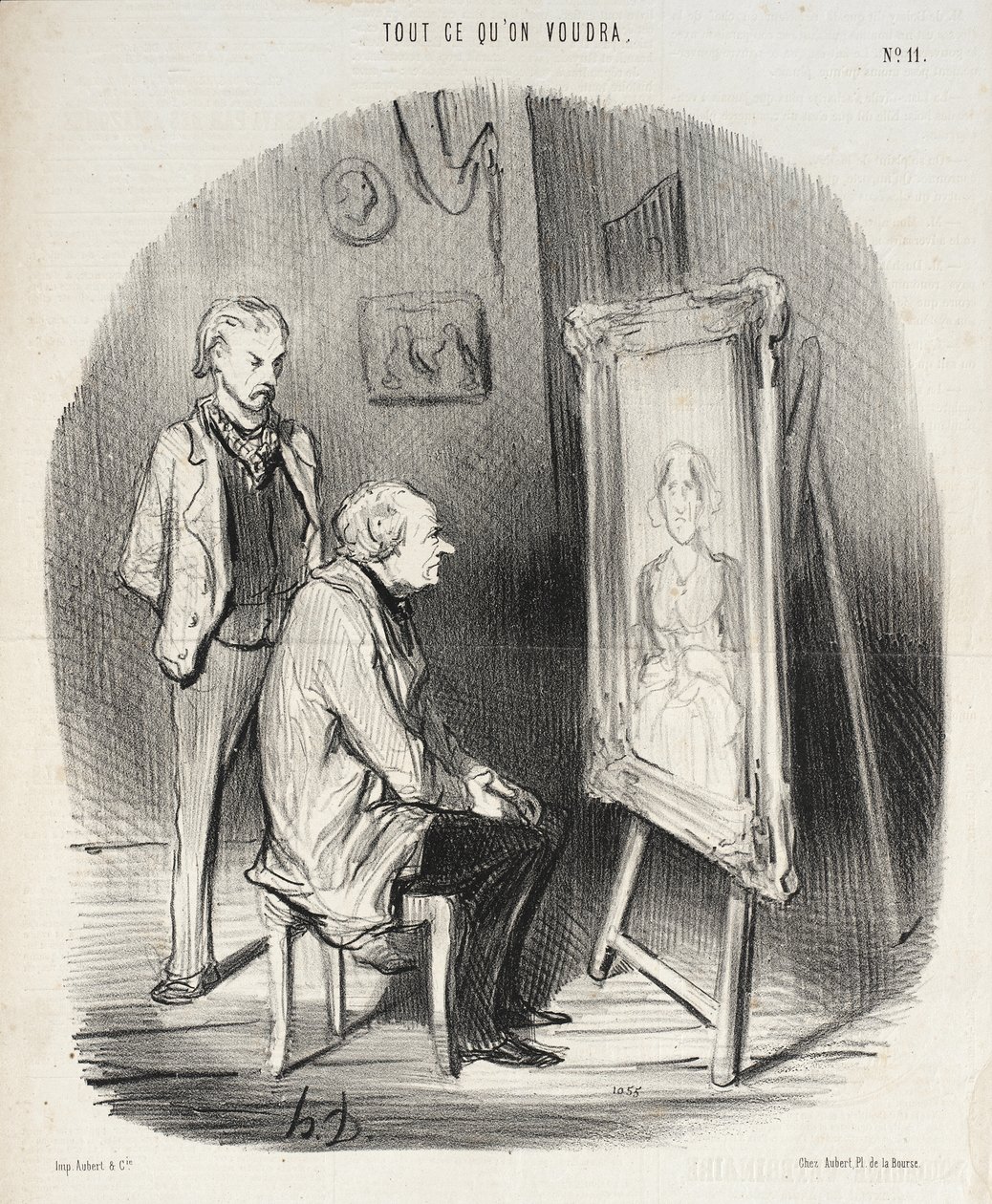 Ja, dat is inderdaad mijn overleden vrouw!... maar ik vind dat u haar wel erg hebt geprezen!... door Honoré Daumier