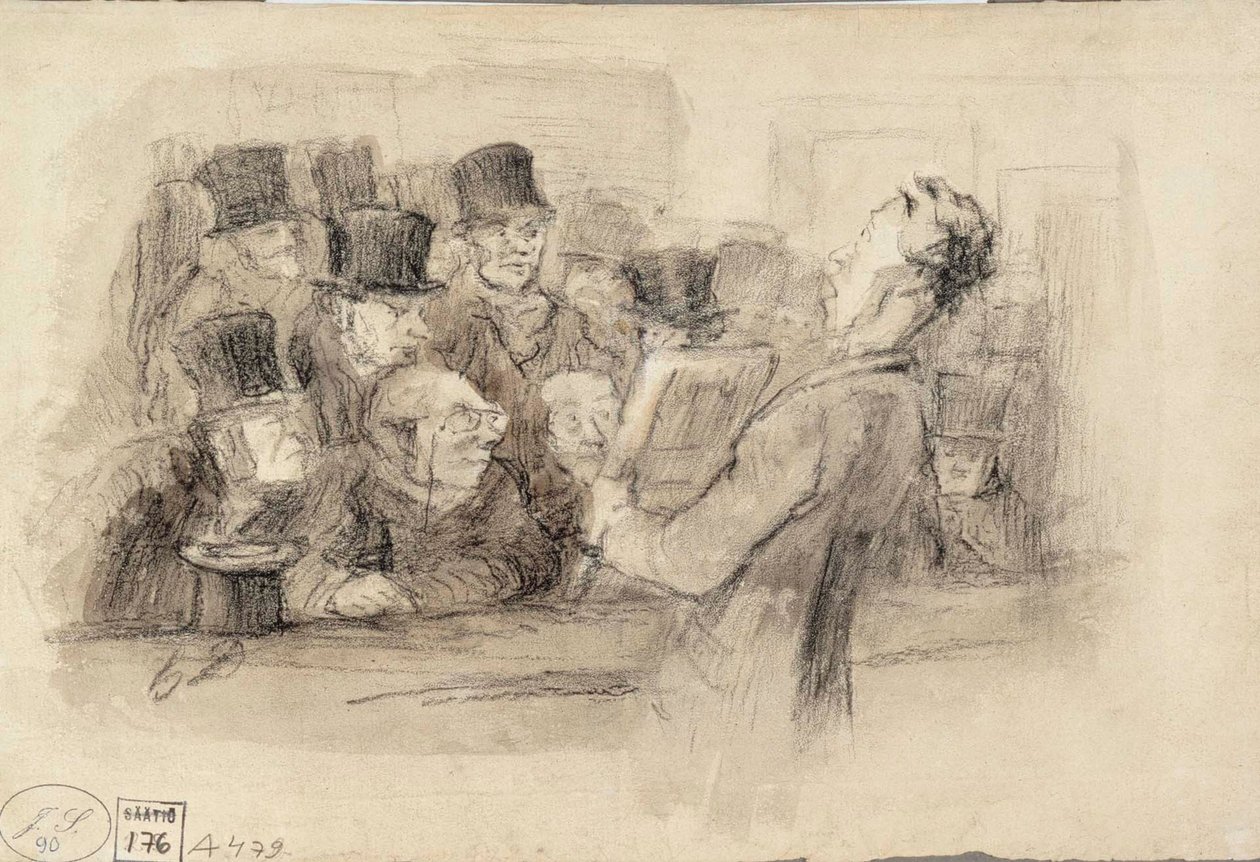 Schilderijenveiling door Honoré Daumier