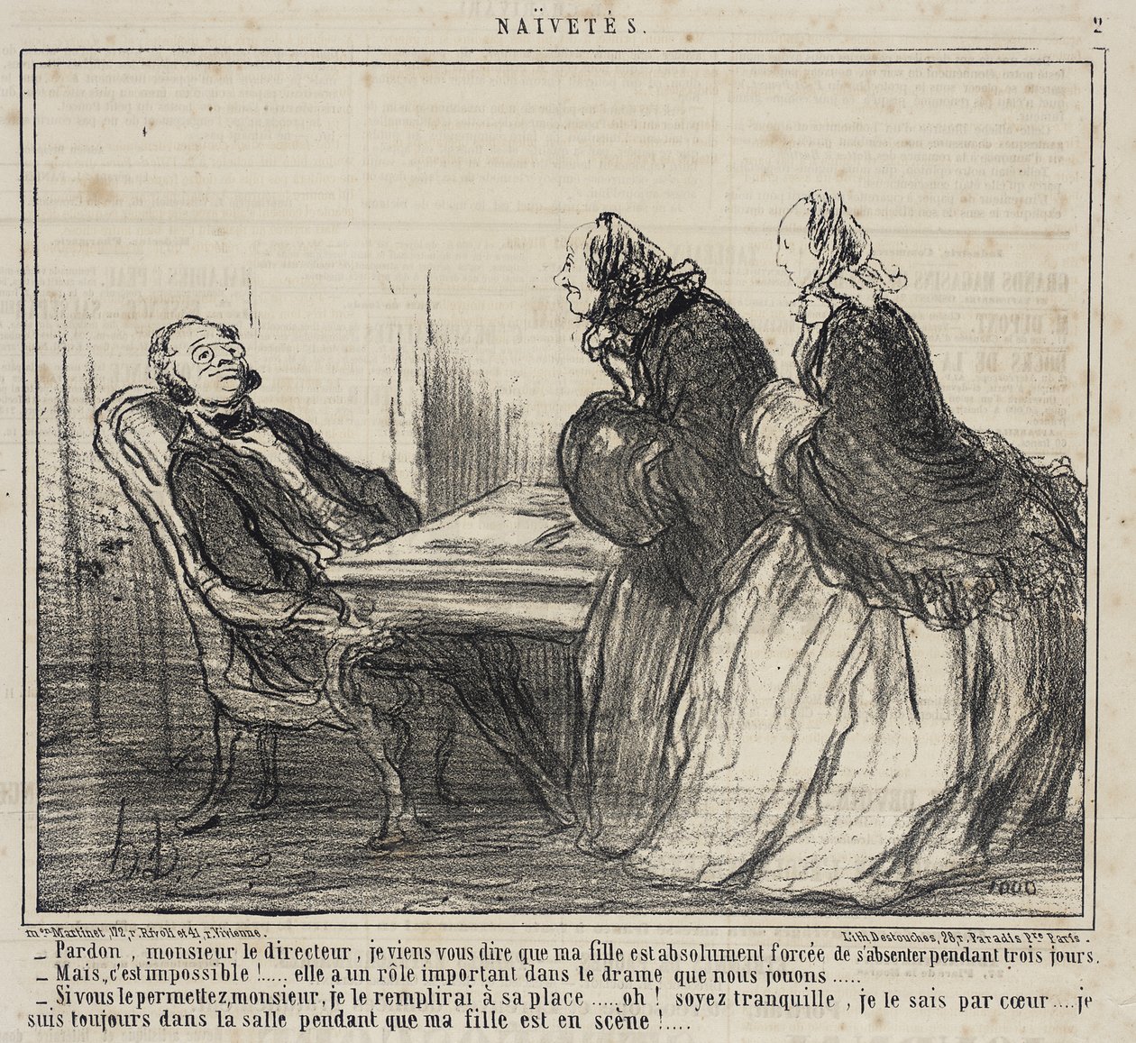 Pardon, meneer de directeur... door Honoré Daumier