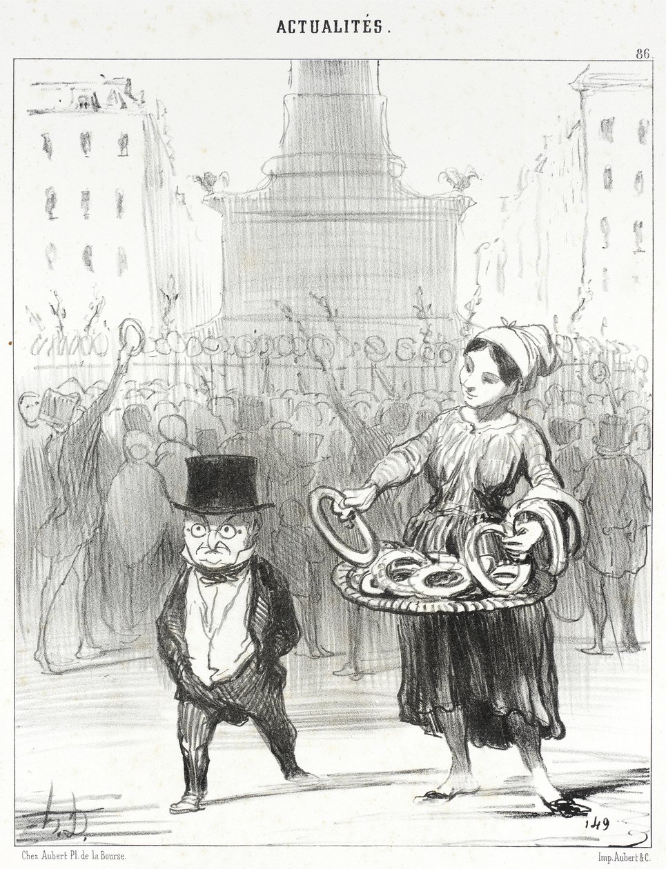 Place de la Bastille door Honoré Daumier