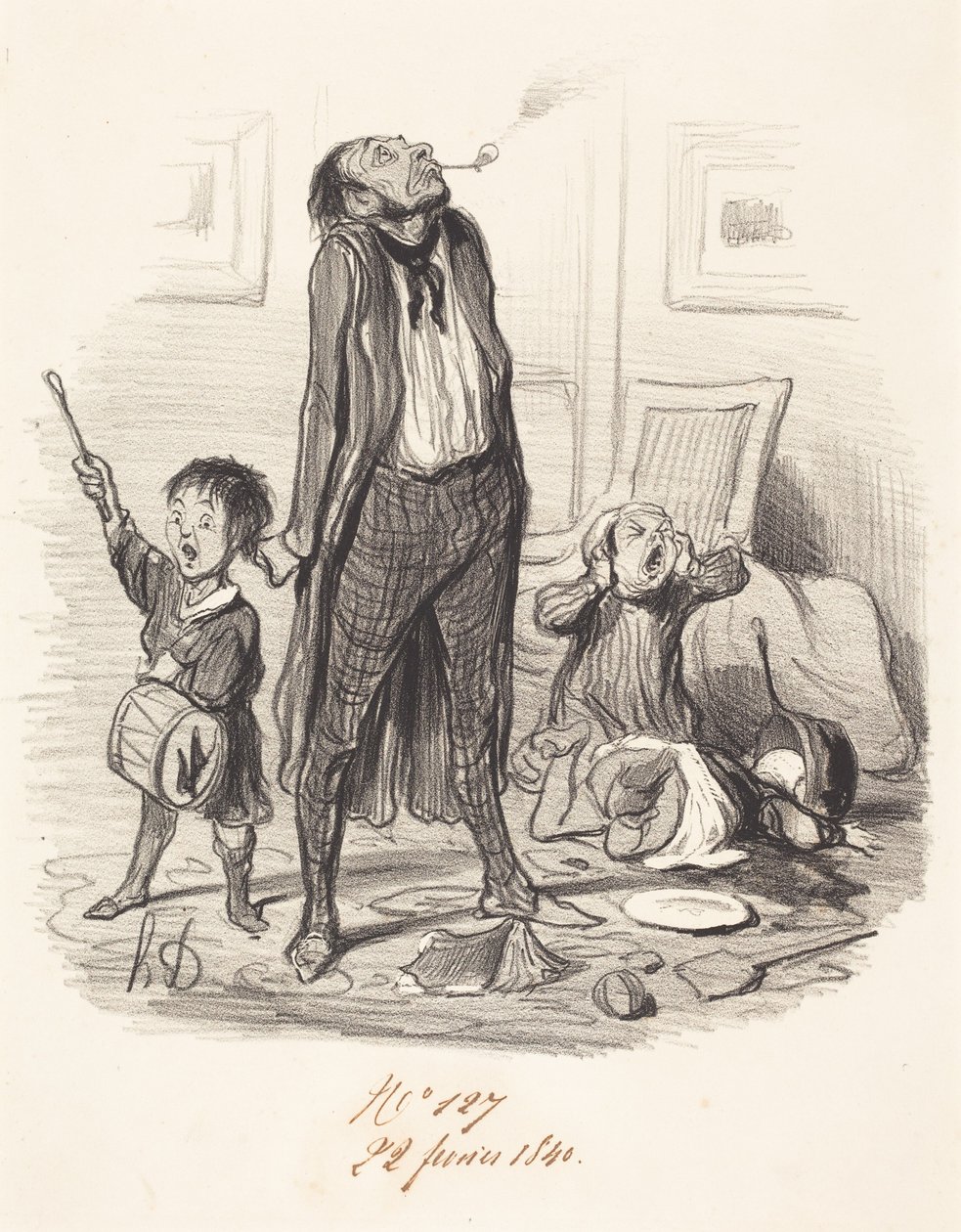 Klassieke dichter die een ecloge schrijft... door Honoré Daumier