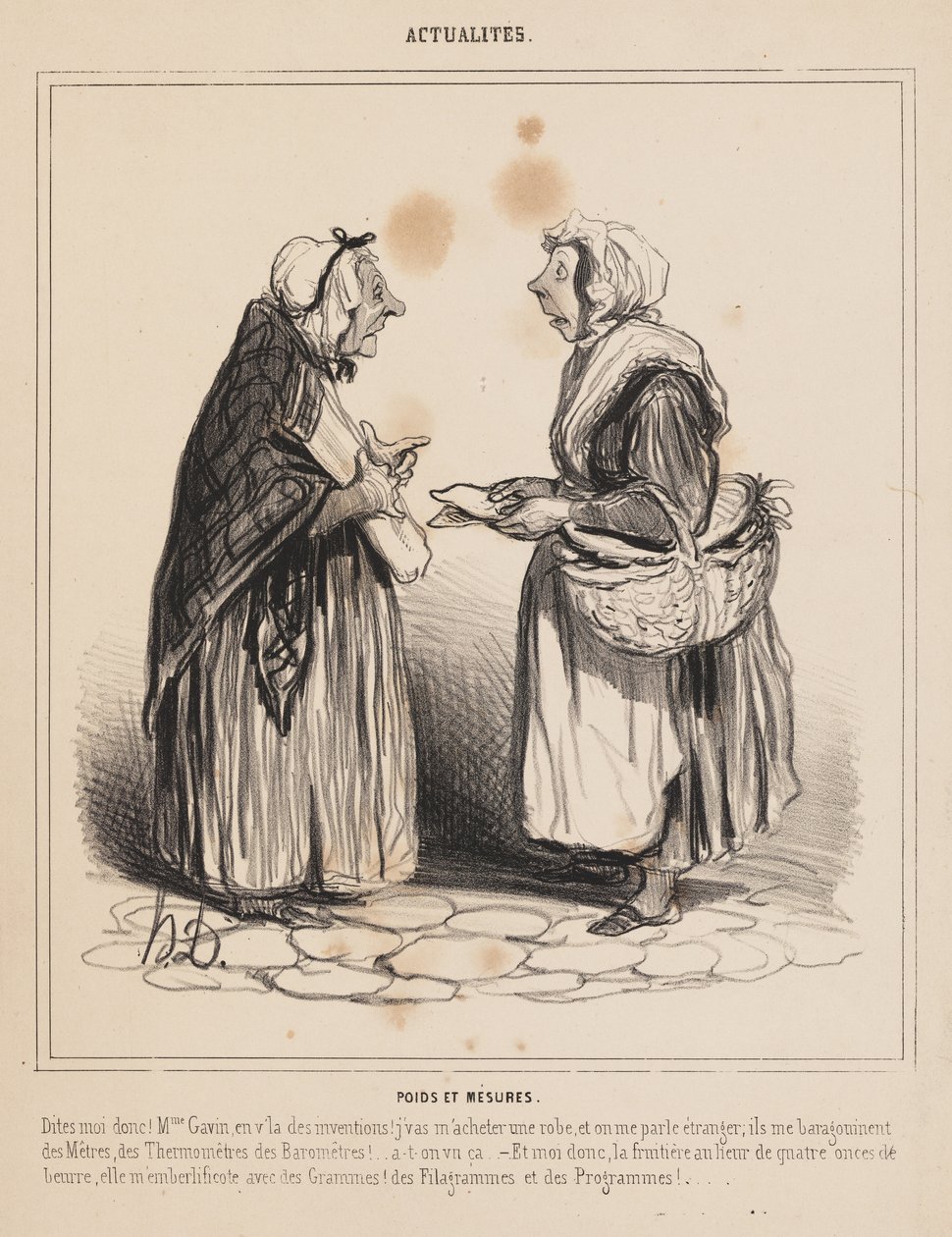 Maten en gewichten, uit "Nieuws" door Honoré Daumier