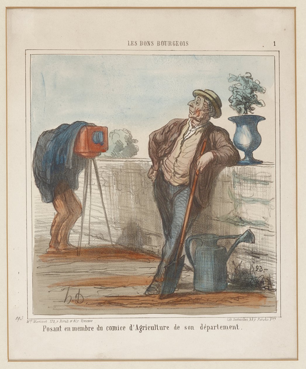 Als lid van de landbouwvereniging van zijn departement. (Les Bons Bourgeois nr. 1), uit Charivari door Honoré Daumier