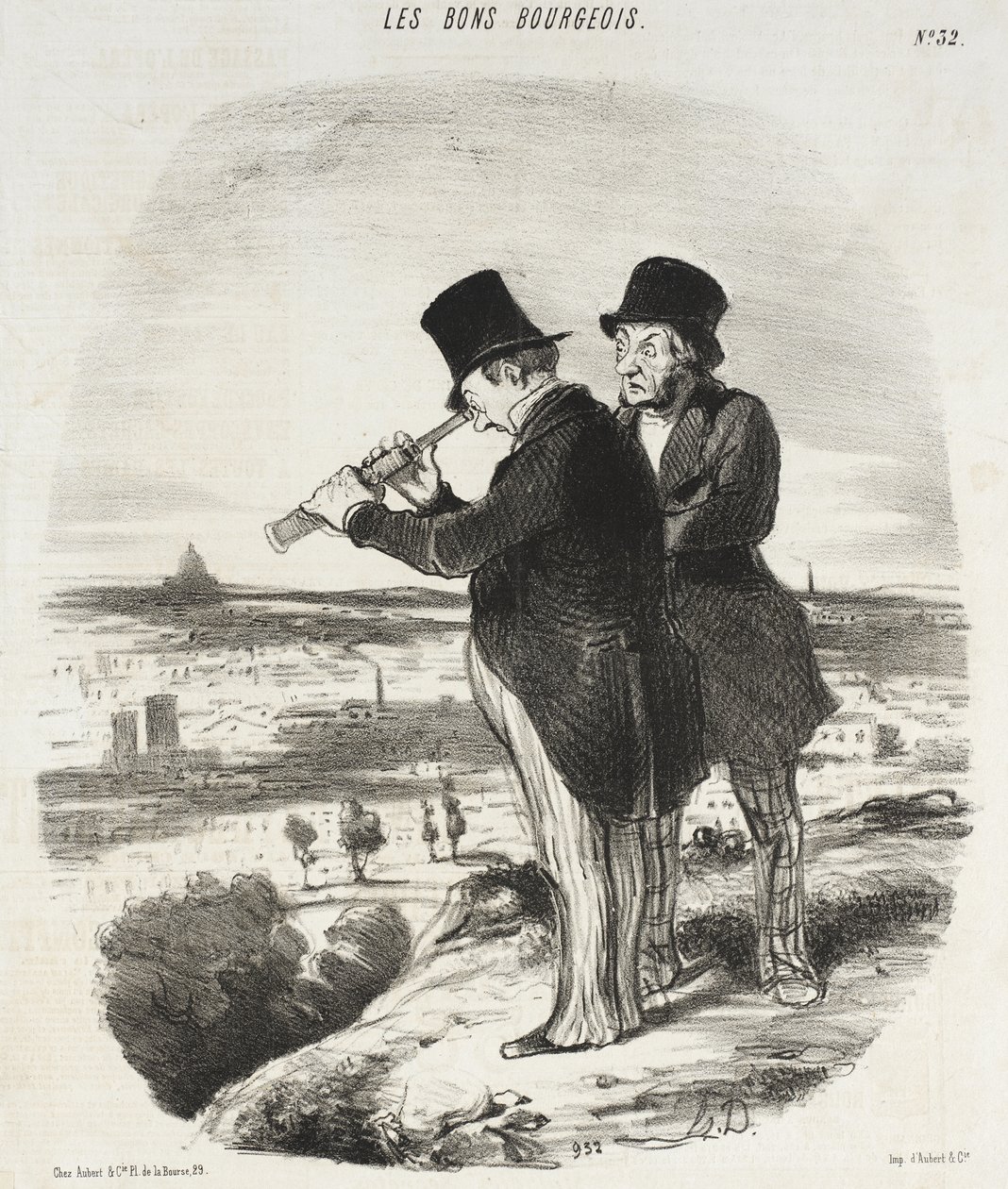 Voor een mooi uitzicht, hier is een mooi uitzicht! door Honoré Daumier