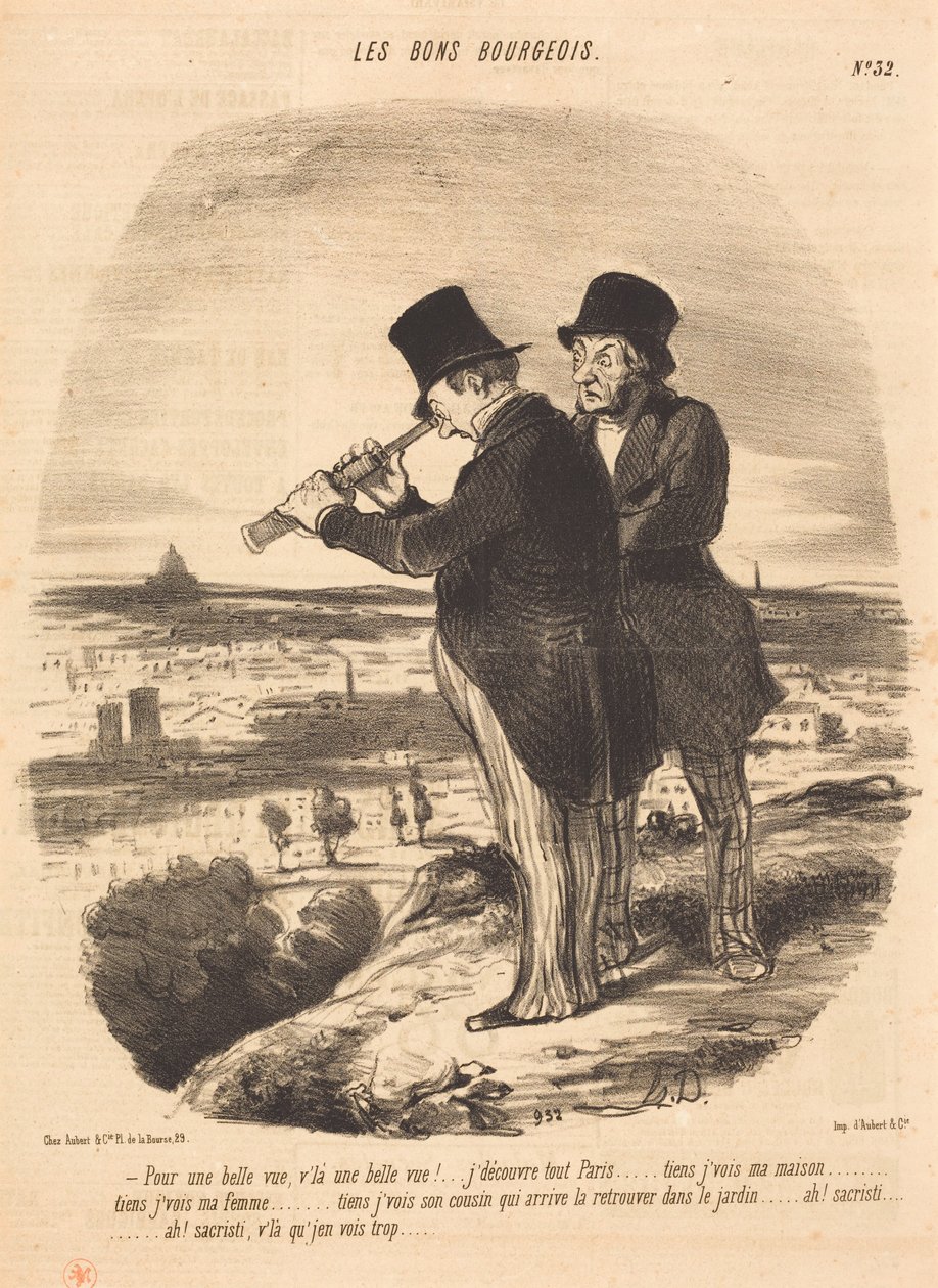 Voor een mooi uitzicht, daar is een mooi uitzicht!... door Honoré Daumier