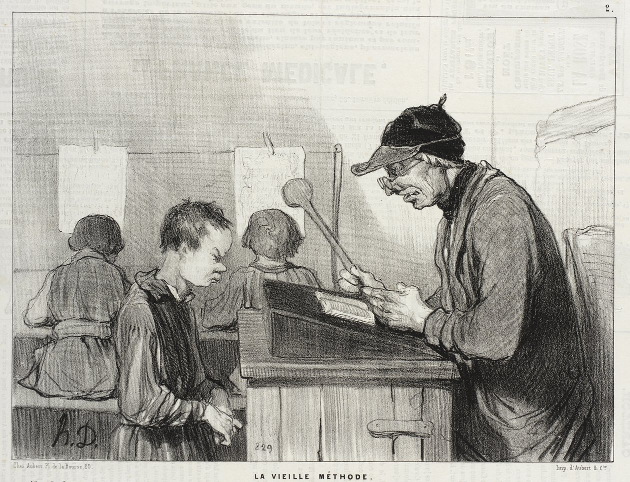 Professors et Moutards (serie prenten) door Honoré Daumier