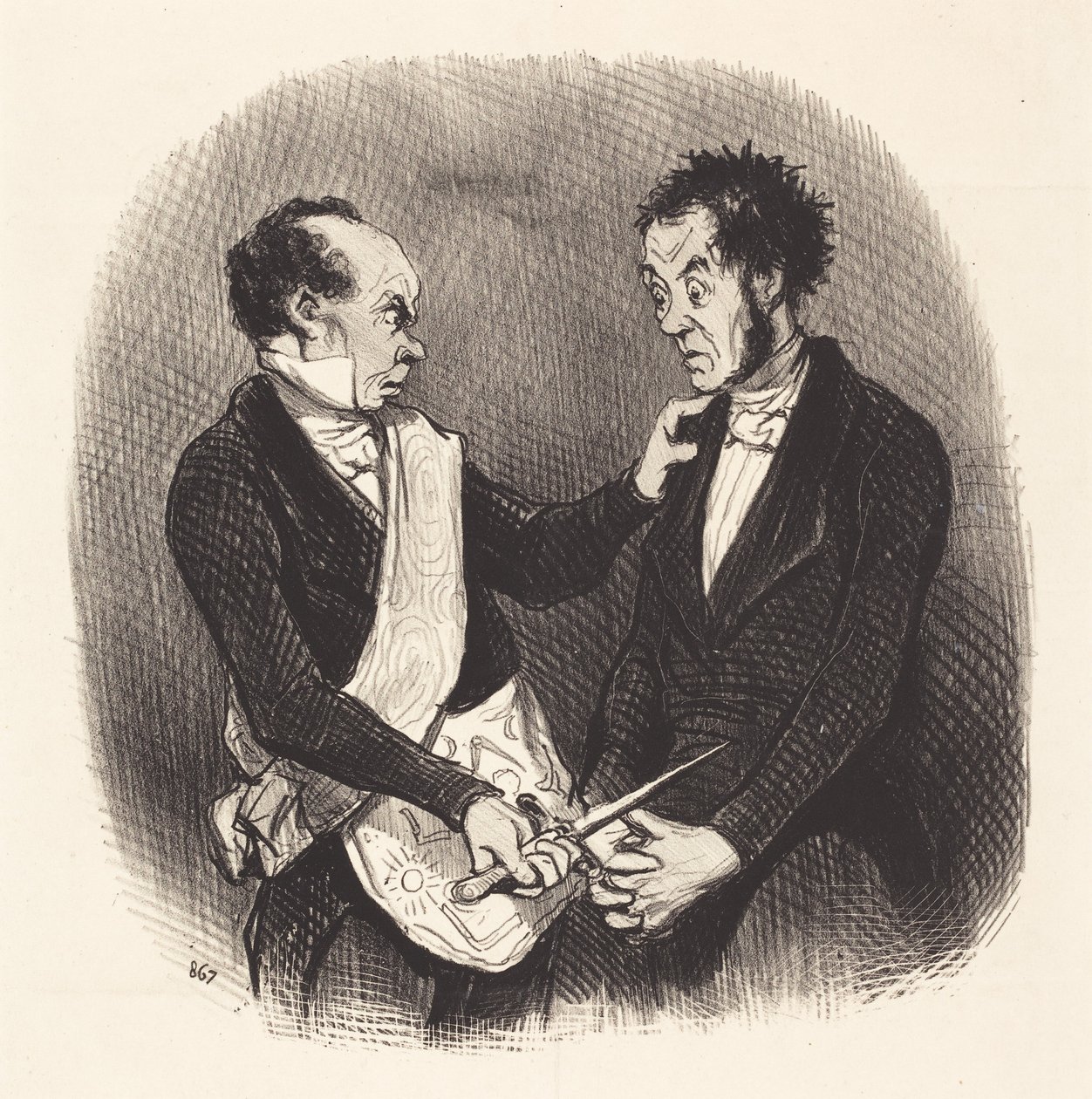 Ontvangst van een vrijmetselaar door Honoré Daumier