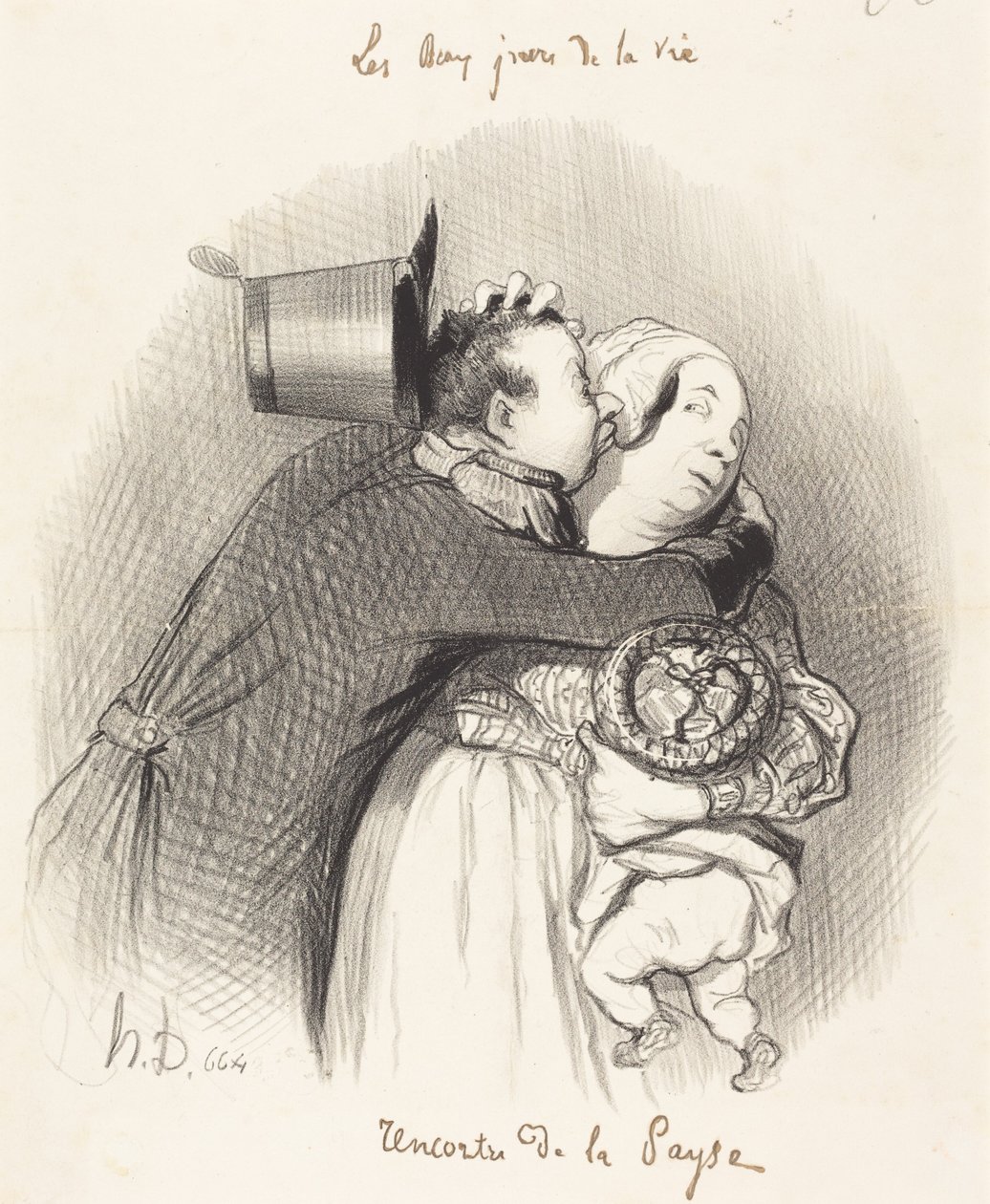 Bijeenkomst op het platteland door Honoré Daumier