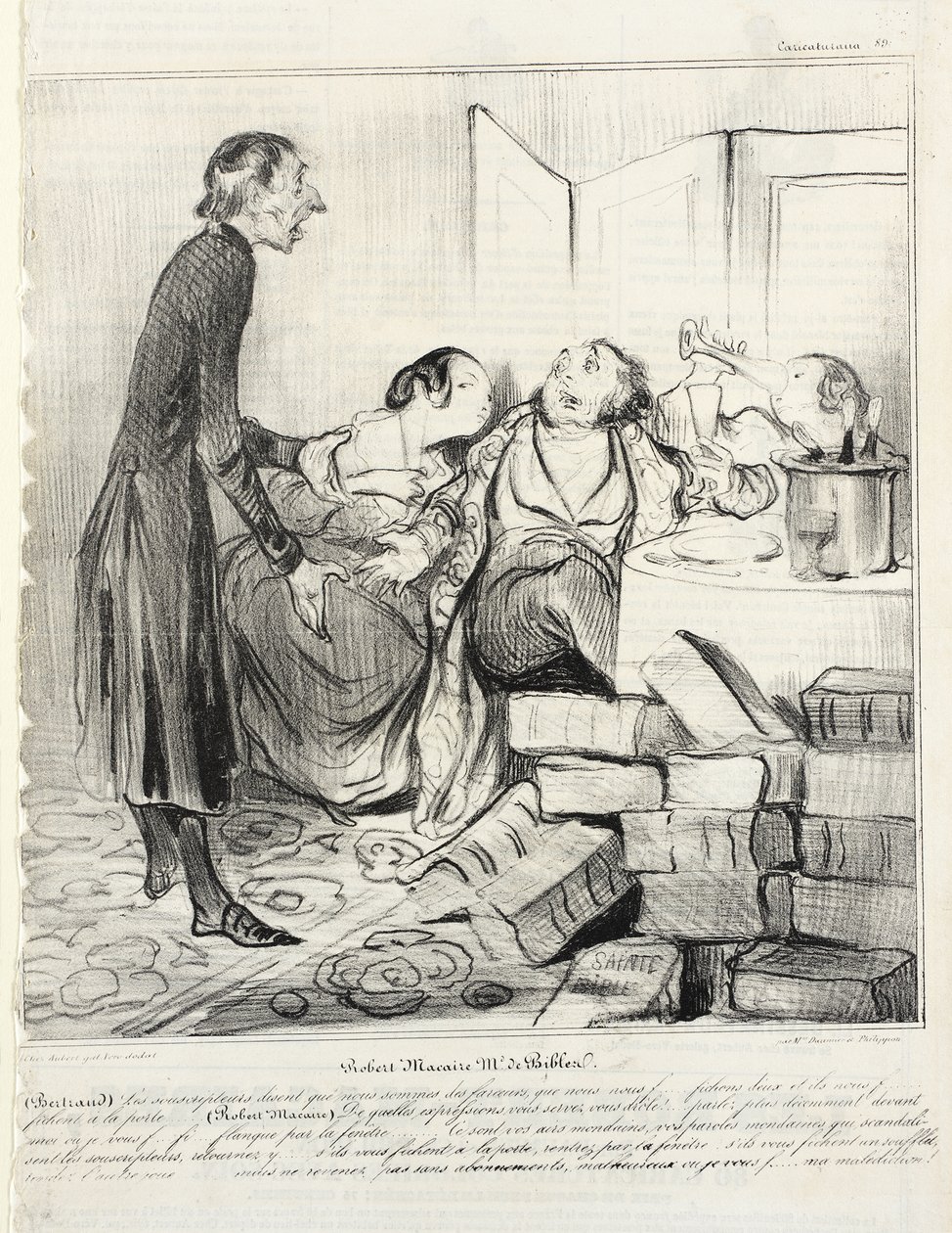 Robert Macaire, bijbelverkoper door Honoré Daumier