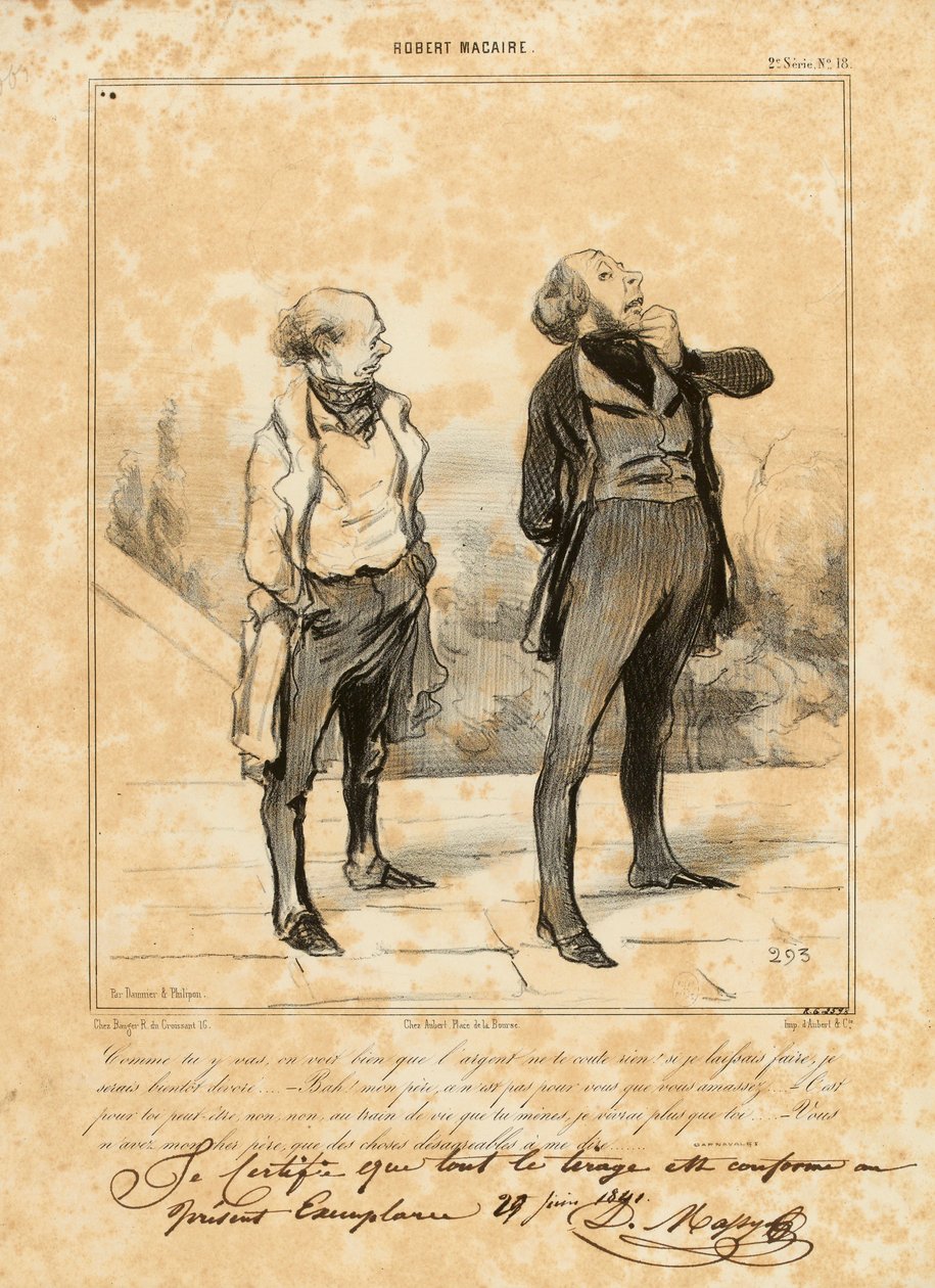 Robert Macaire Nr. 18: Wie du vorgehst, man sieht, dass Geld dir nichts kostet... door Honoré Daumier