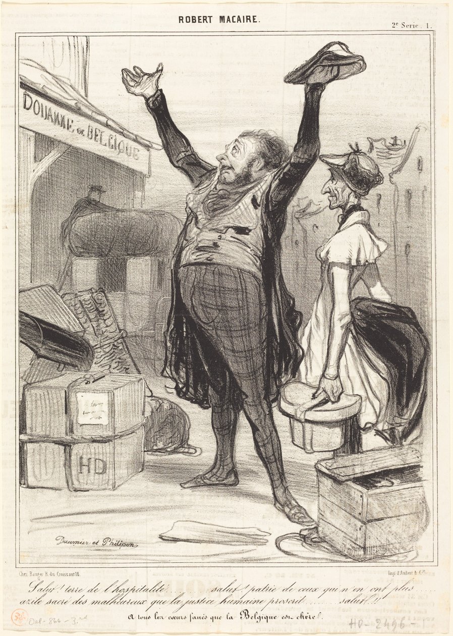 Gegroet! Land van gastvrijheid... door Honoré Daumier